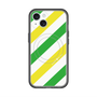 スリムプロテクションプレミアムケース with MagSafe［ Big Stripe - Green × Yellow ］