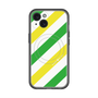 スリムプロテクションプレミアムケース with MagSafe［ Big Stripe - Green × Yellow ］