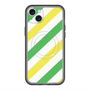 スリムプロテクションプレミアムケース with MagSafe［ Big Stripe - Green × Yellow ］