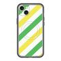 スリムプロテクションプレミアムケース with MagSafe［ Big Stripe - Green × Yellow ］