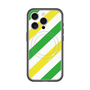 スリムプロテクションプレミアムケース with MagSafe［ Big Stripe - Green × Yellow ］