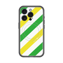 スリムプロテクションプレミアムケース with MagSafe［ Big Stripe - Green × Yellow ］