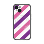 スリムプロテクションプレミアムケース with MagSafe［ Big Stripe - Purple × Pink ］