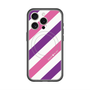 スリムプロテクションプレミアムケース with MagSafe［ Big Stripe - Purple × Pink ］