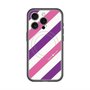 スリムプロテクションプレミアムケース with MagSafe［ Big Stripe - Purple × Pink ］