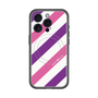 スリムプロテクションプレミアムケース with MagSafe［ Big Stripe - Purple × Pink ］