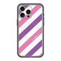 スリムプロテクションプレミアムケース with MagSafe［ Big Stripe - Purple × Pink ］