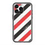 スリムプロテクションプレミアムケース with MagSafe［ Big Stripe - Red × Black ］