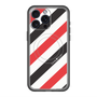 スリムプロテクションプレミアムケース with MagSafe［ Big Stripe - Red × Black ］