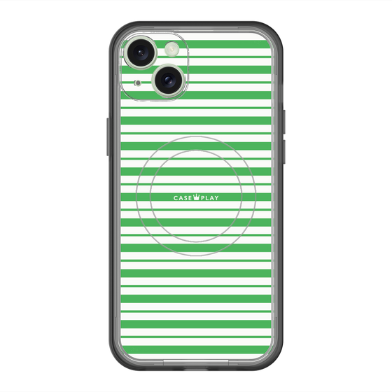 スリムプロテクションプレミアムケース with MagSafe［ Small Border - Green ］