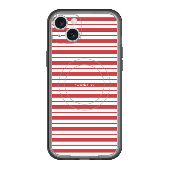 スリムプロテクションプレミアムケース with MagSafe［ Small Border - Red ］