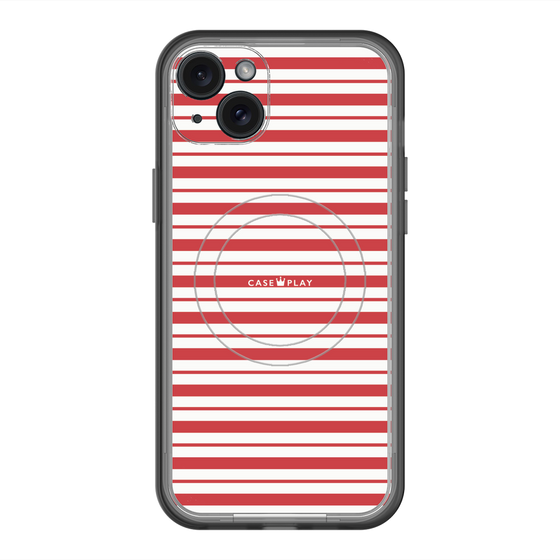 スリムプロテクションプレミアムケース with MagSafe［ Small Border - Red ］