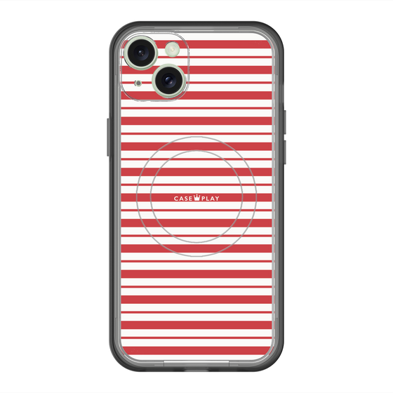 スリムプロテクションプレミアムケース with MagSafe［ Small Border - Red ］