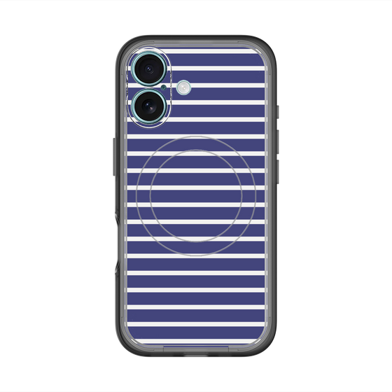スリムプロテクションプレミアムケース with MagSafe［ Middle Border - Blue ］