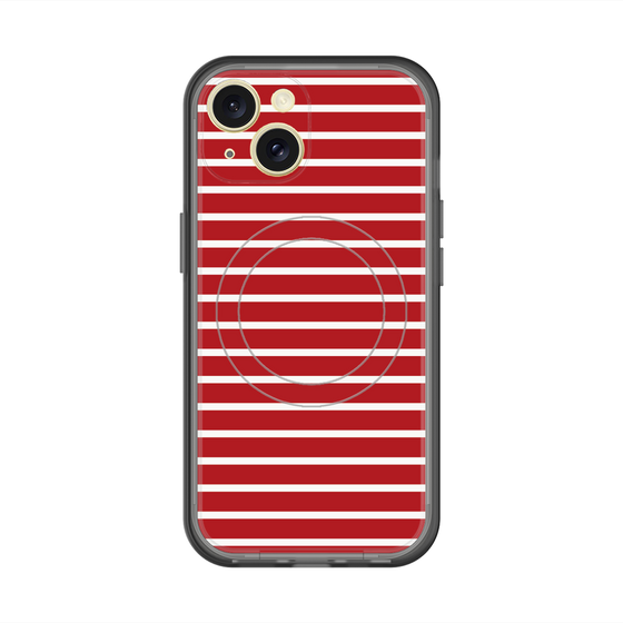 スリムプロテクションプレミアムケース with MagSafe［ Middle Border - Red ］