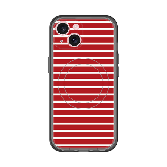 スリムプロテクションプレミアムケース with MagSafe［ Middle Border - Red ］