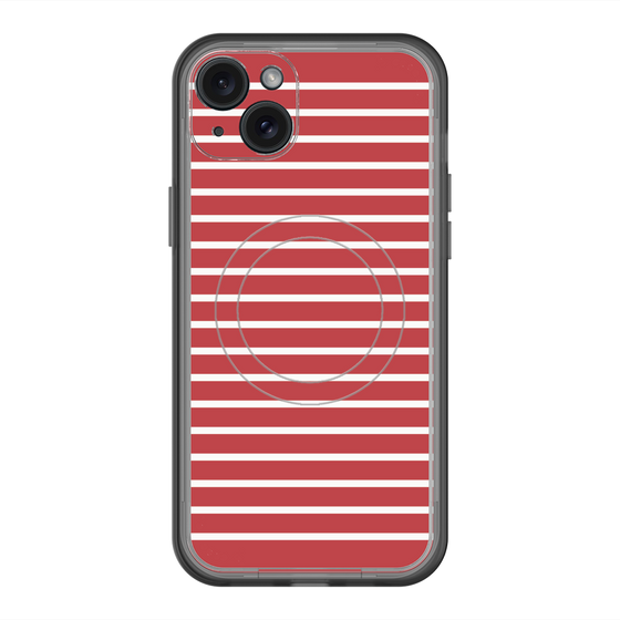 スリムプロテクションプレミアムケース with MagSafe［ Middle Border - Red ］