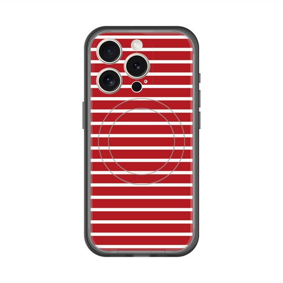 スリムプロテクションプレミアムケース with MagSafe［ Middle Border - Red ］