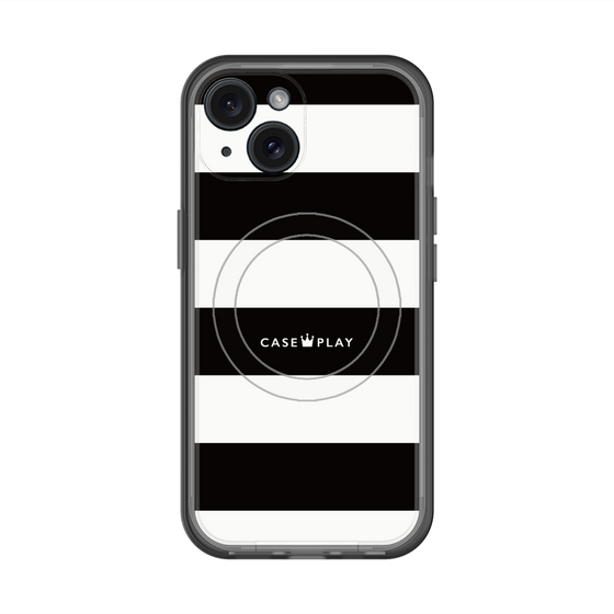 スリムプロテクションプレミアムケース with MagSafe［ Big Border - Black ］