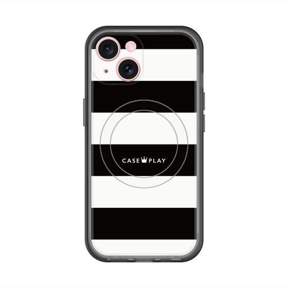 スリムプロテクションプレミアムケース with MagSafe［ Big Border - Black ］