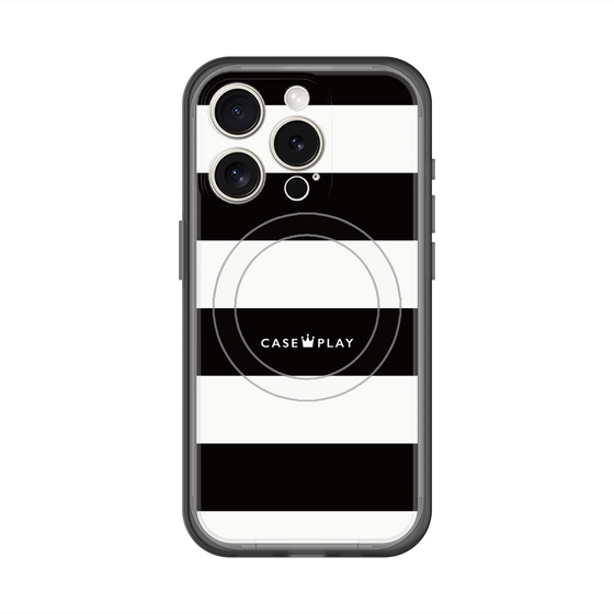 スリムプロテクションプレミアムケース with MagSafe［ Big Border - Black ］