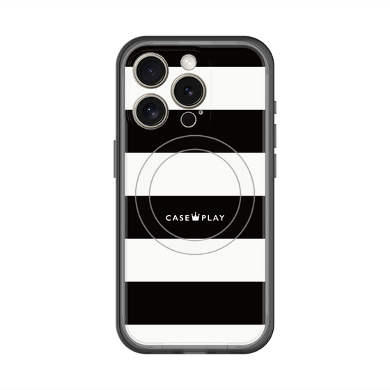 スリムプロテクションプレミアムケース with MagSafe［ Big Border - Black ］