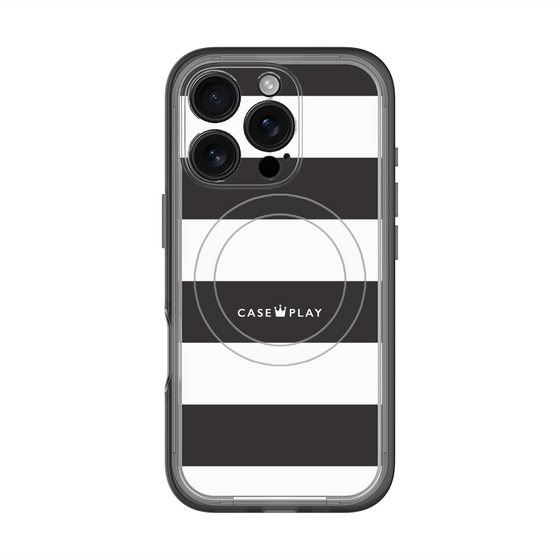 スリムプロテクションプレミアムケース with MagSafe［ Big Border - Black ］