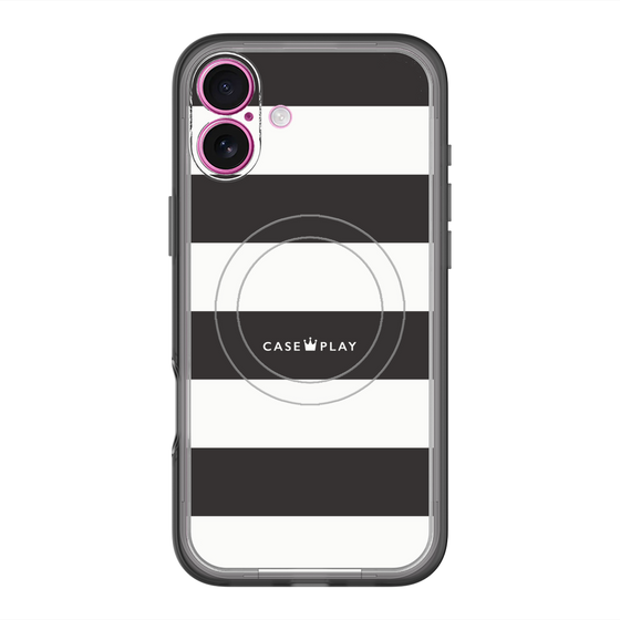 スリムプロテクションプレミアムケース with MagSafe［ Big Border - Black ］