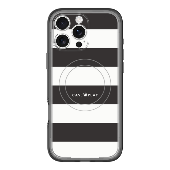 スリムプロテクションプレミアムケース with MagSafe［ Big Border - Black ］