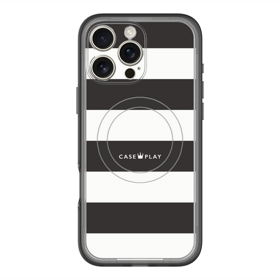 スリムプロテクションプレミアムケース with MagSafe［ Big Border - Black ］