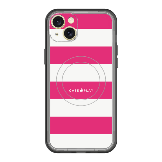 スリムプロテクションプレミアムケース with MagSafe［ Big Border - Pink ］