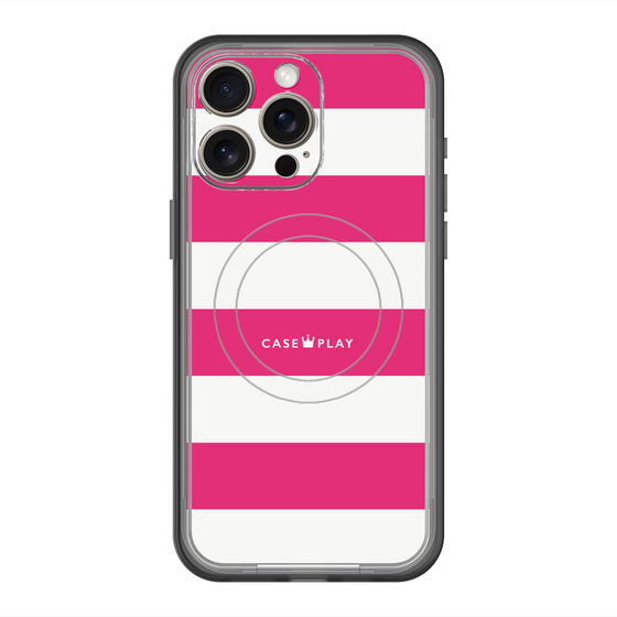 スリムプロテクションプレミアムケース with MagSafe［ Big Border - Pink ］