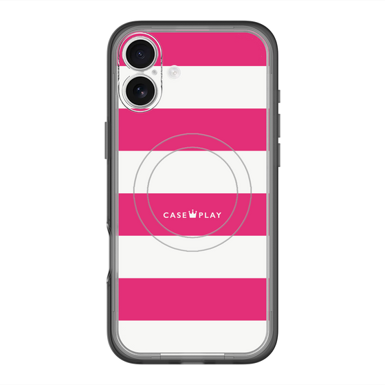 スリムプロテクションプレミアムケース with MagSafe［ Big Border - Pink ］