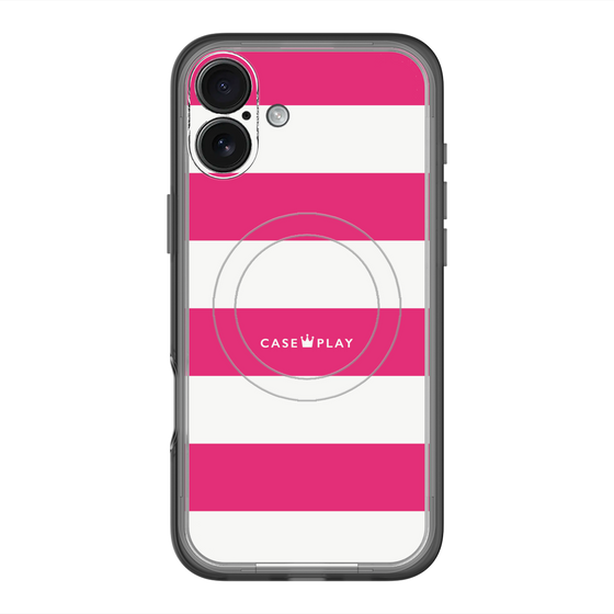 スリムプロテクションプレミアムケース with MagSafe［ Big Border - Pink ］