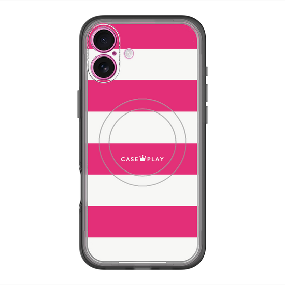 スリムプロテクションプレミアムケース with MagSafe［ Big Border - Pink ］