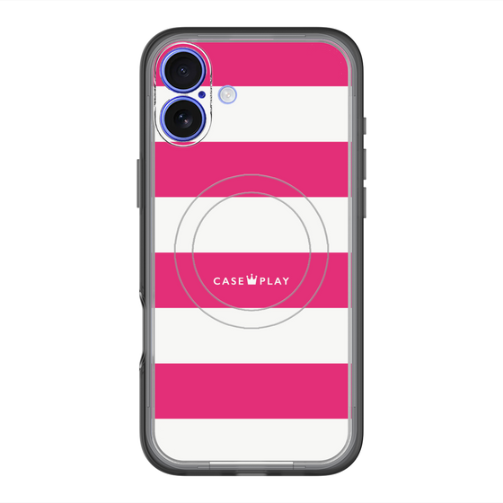 スリムプロテクションプレミアムケース with MagSafe［ Big Border - Pink ］