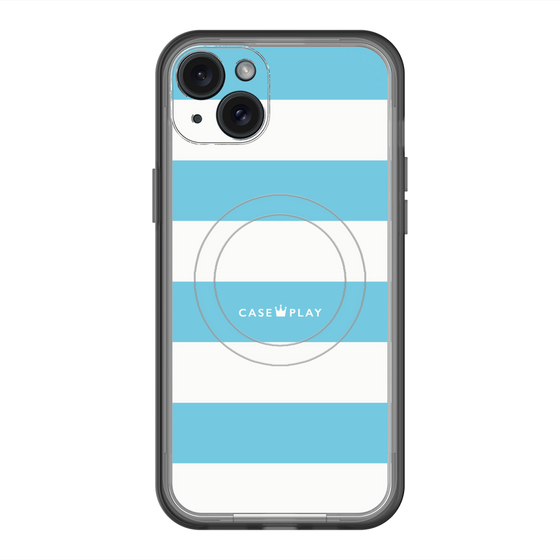 スリムプロテクションプレミアムケース with MagSafe［ Big Border - Blue ］
