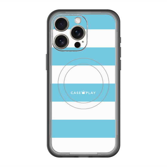 スリムプロテクションプレミアムケース with MagSafe［ Big Border - Blue ］