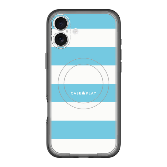 スリムプロテクションプレミアムケース with MagSafe［ Big Border - Blue ］