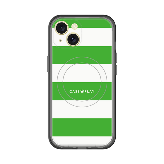 スリムプロテクションプレミアムケース with MagSafe［ Big Border - Green ］