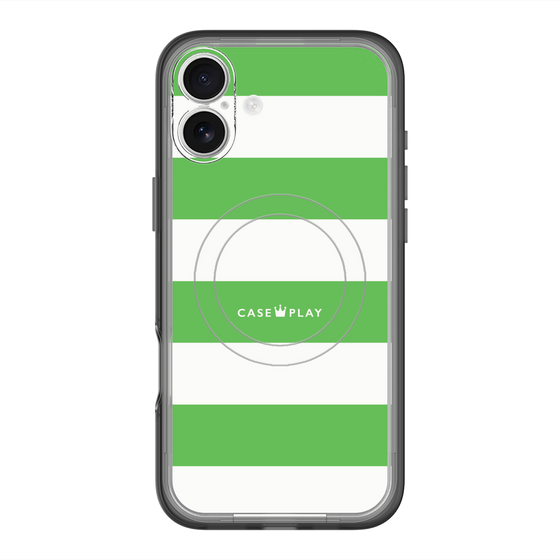 スリムプロテクションプレミアムケース with MagSafe［ Big Border - Green ］