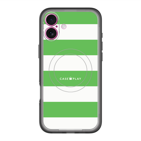 スリムプロテクションプレミアムケース with MagSafe［ Big Border - Green ］