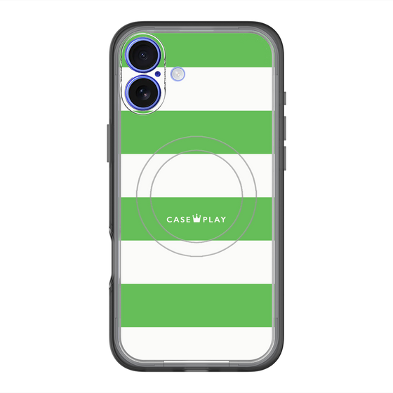 スリムプロテクションプレミアムケース with MagSafe［ Big Border - Green ］