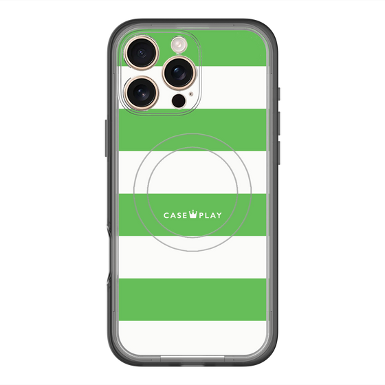 スリムプロテクションプレミアムケース with MagSafe［ Big Border - Green ］