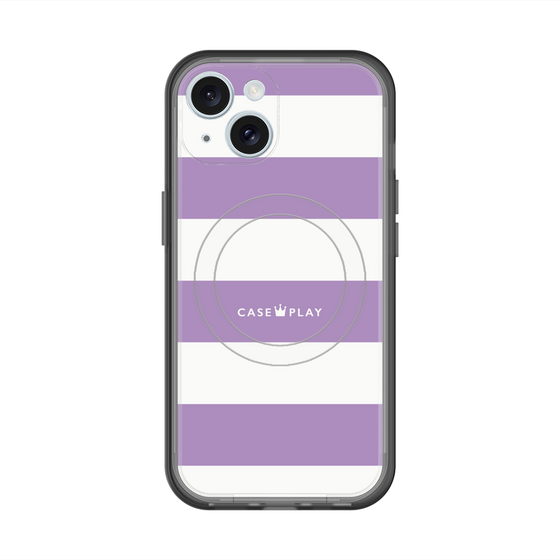 スリムプロテクションプレミアムケース with MagSafe［ Big Border - Purple ］