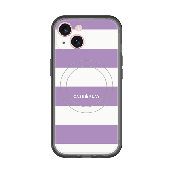スリムプロテクションプレミアムケース with MagSafe［ Big Border - Purple ］