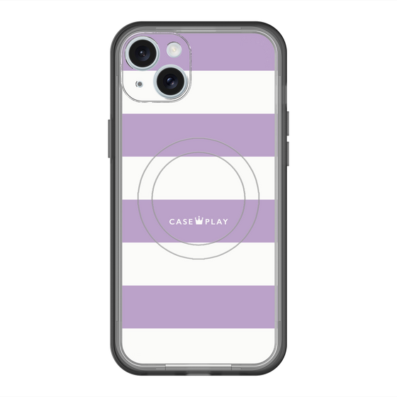 スリムプロテクションプレミアムケース with MagSafe［ Big Border - Purple ］