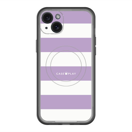 スリムプロテクションプレミアムケース with MagSafe［ Big Border - Purple ］