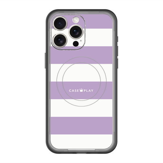 スリムプロテクションプレミアムケース with MagSafe［ Big Border - Purple ］