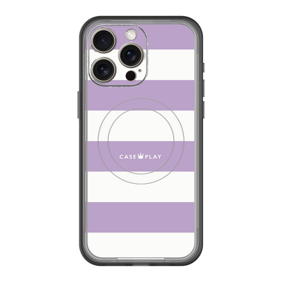 スリムプロテクションプレミアムケース with MagSafe［ Big Border - Purple ］